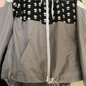 Alien print Windbreaker.